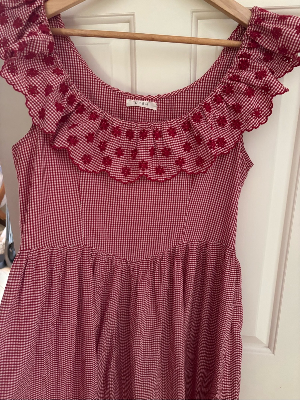 DOEN Red Gingham Ruffle Dress - Picture 2 of 6